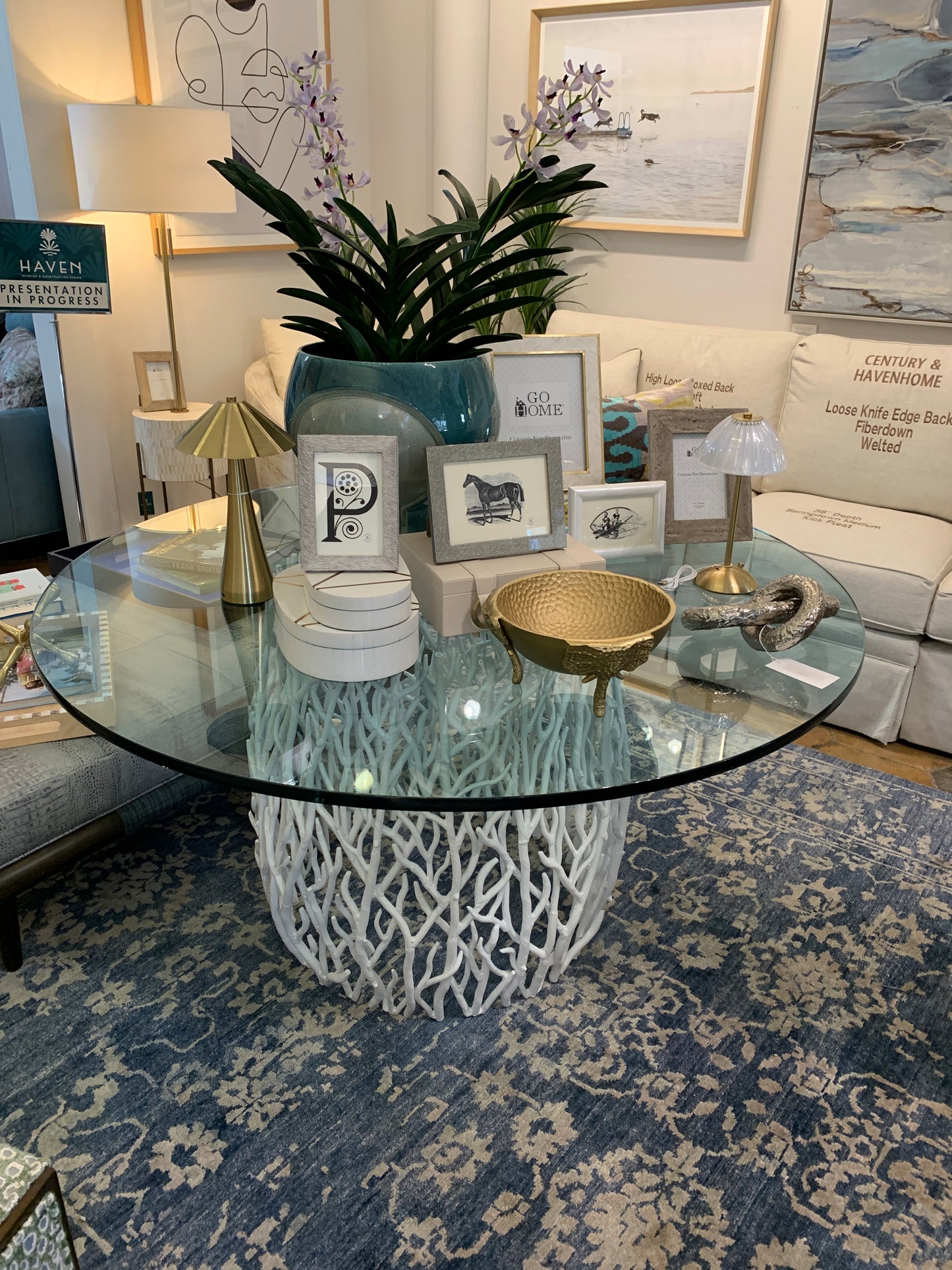 Glass Table Coral Base excluded