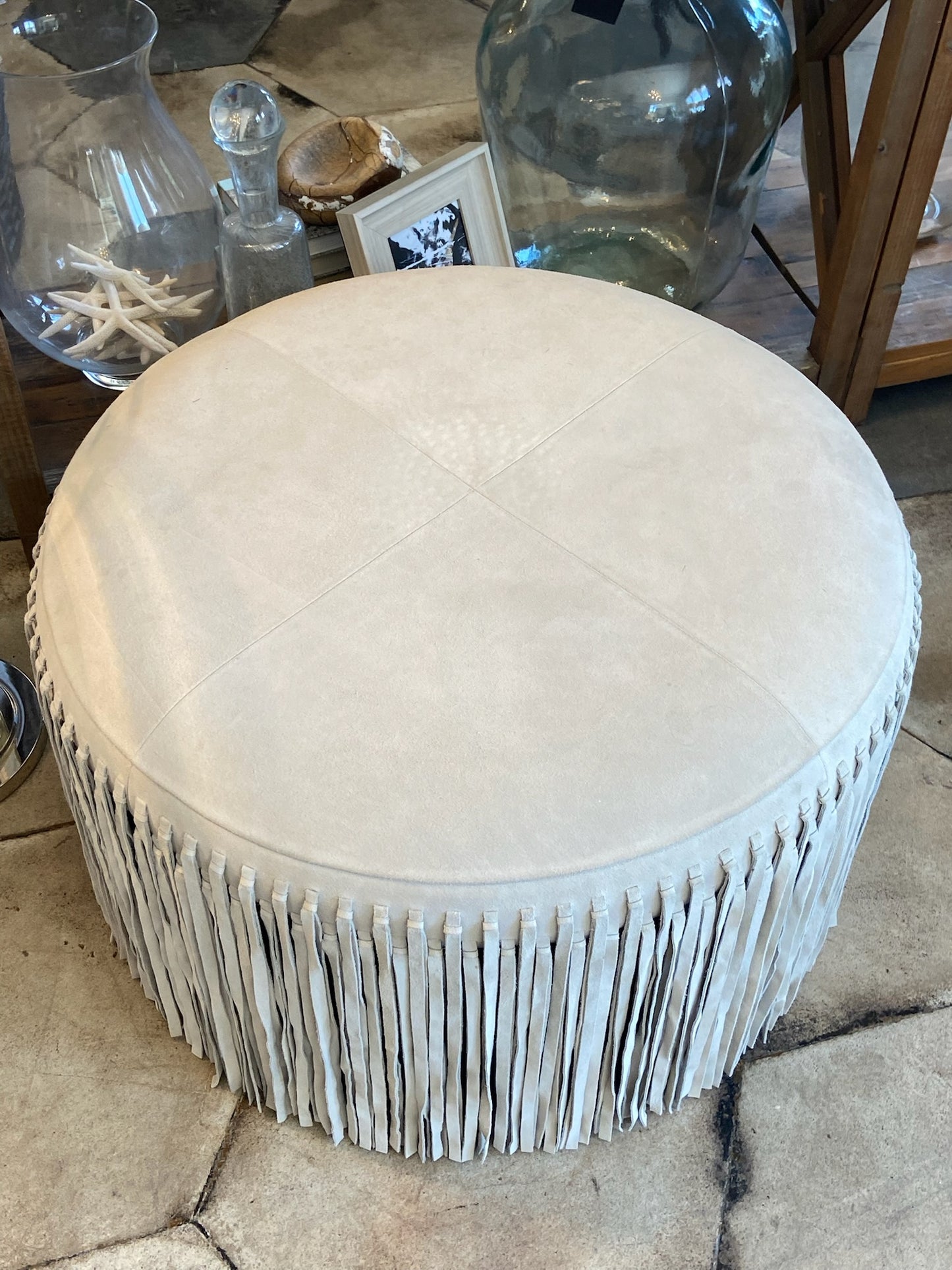 Cowhide Round Coffee Table