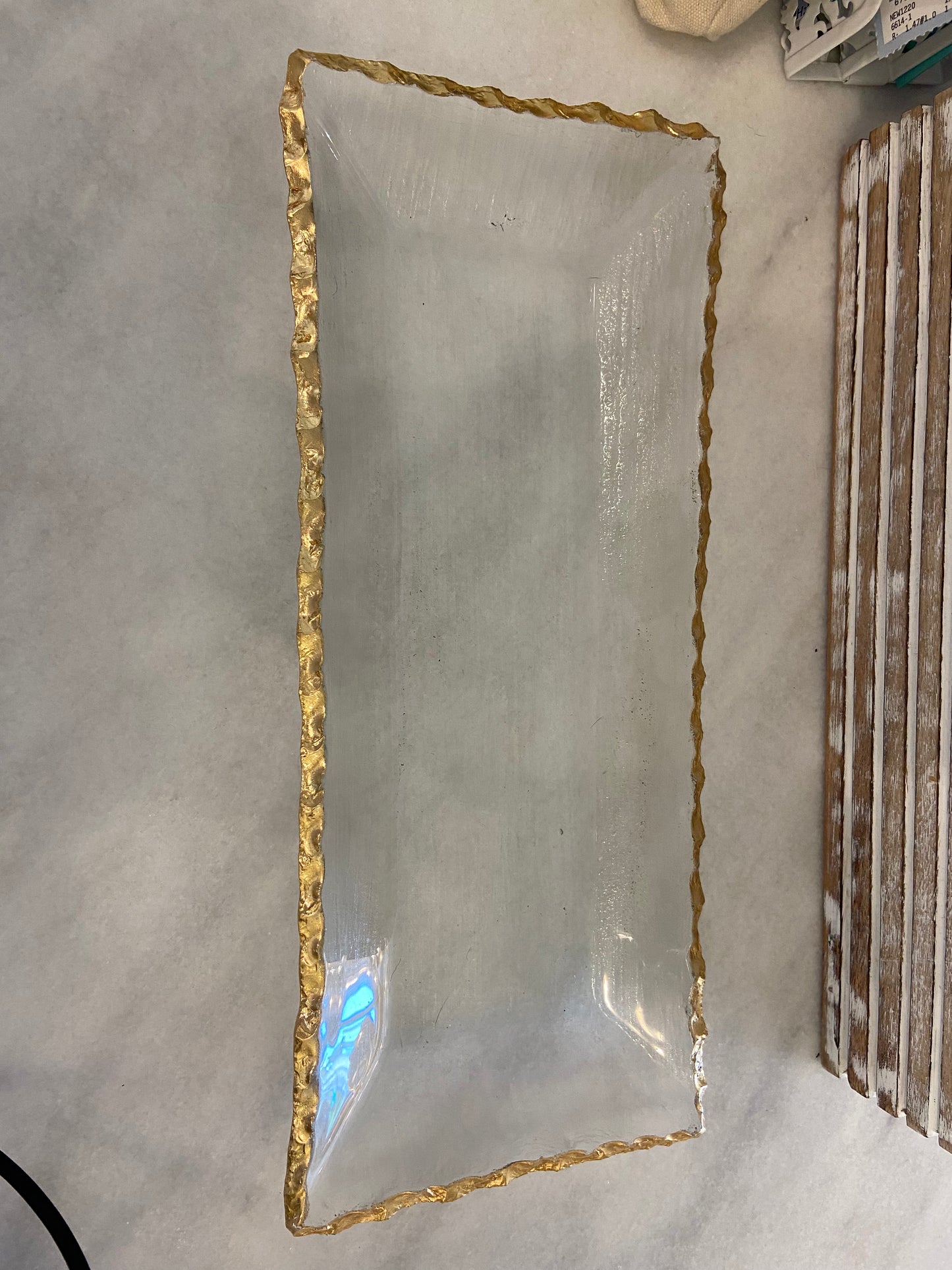 GLASS TRAY GOLD TRIM