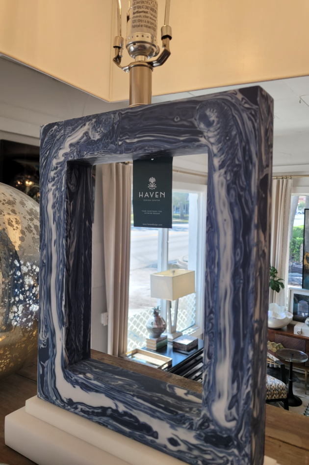 Pacific Blue Marble Lamp