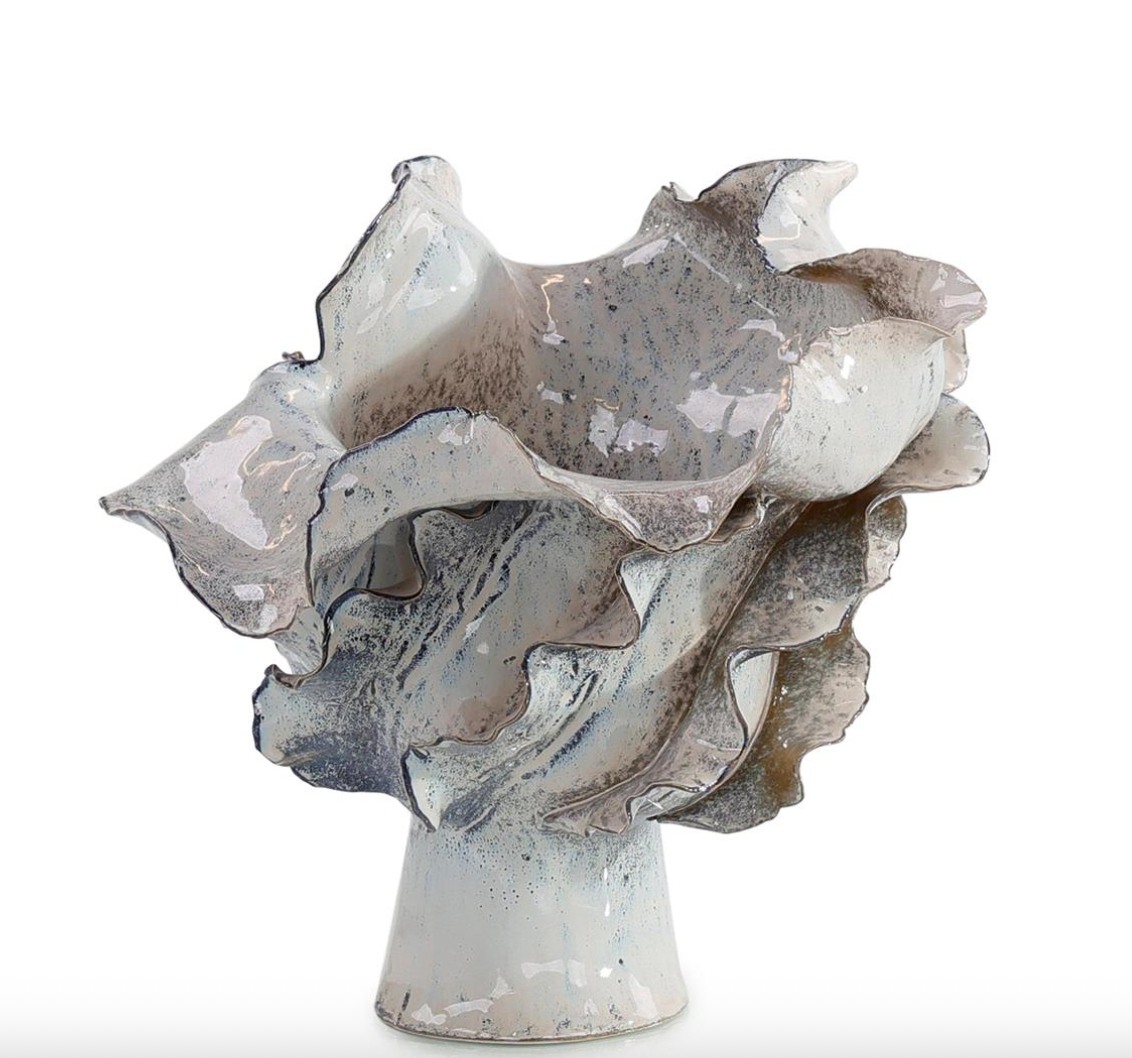 Short Wave Porcelain Vase