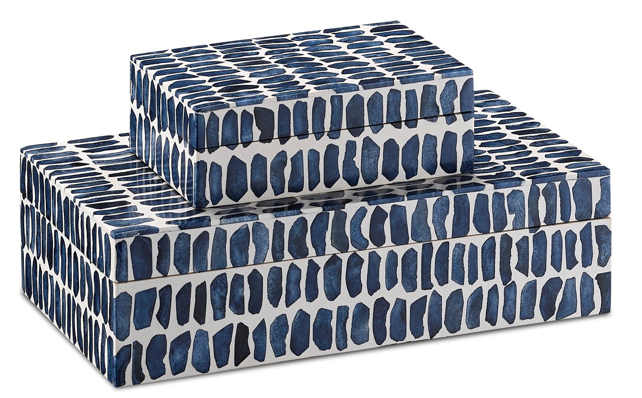 Indigo Boxes, Set of 2