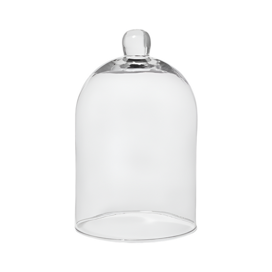 Glass Cloche Pillar Candle Holder Clear