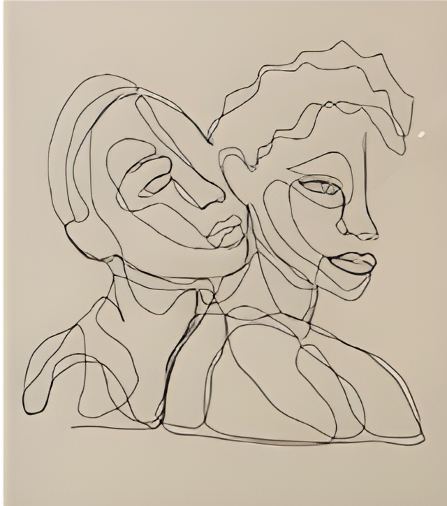 Couple Line Drawing