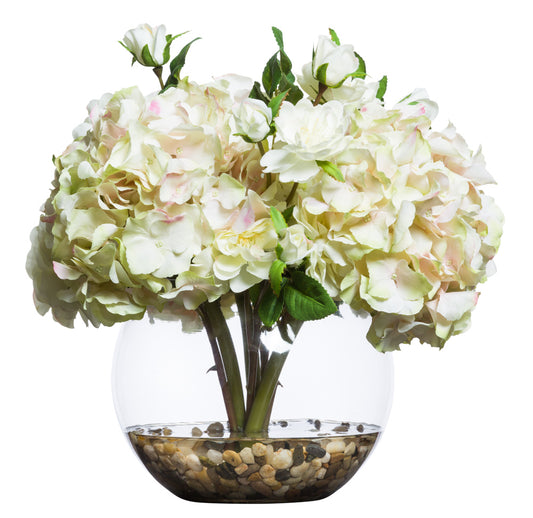 Pink and White Hydrangeas
