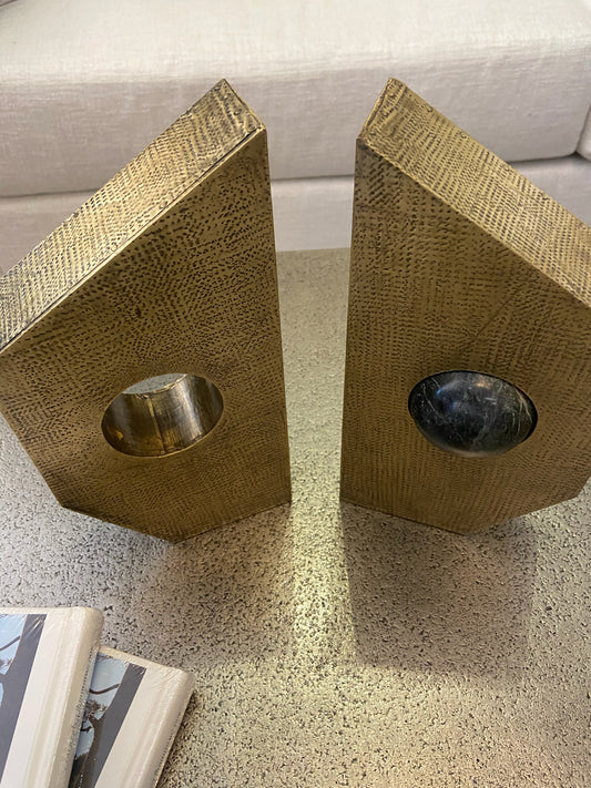 Antique Brass Bookends