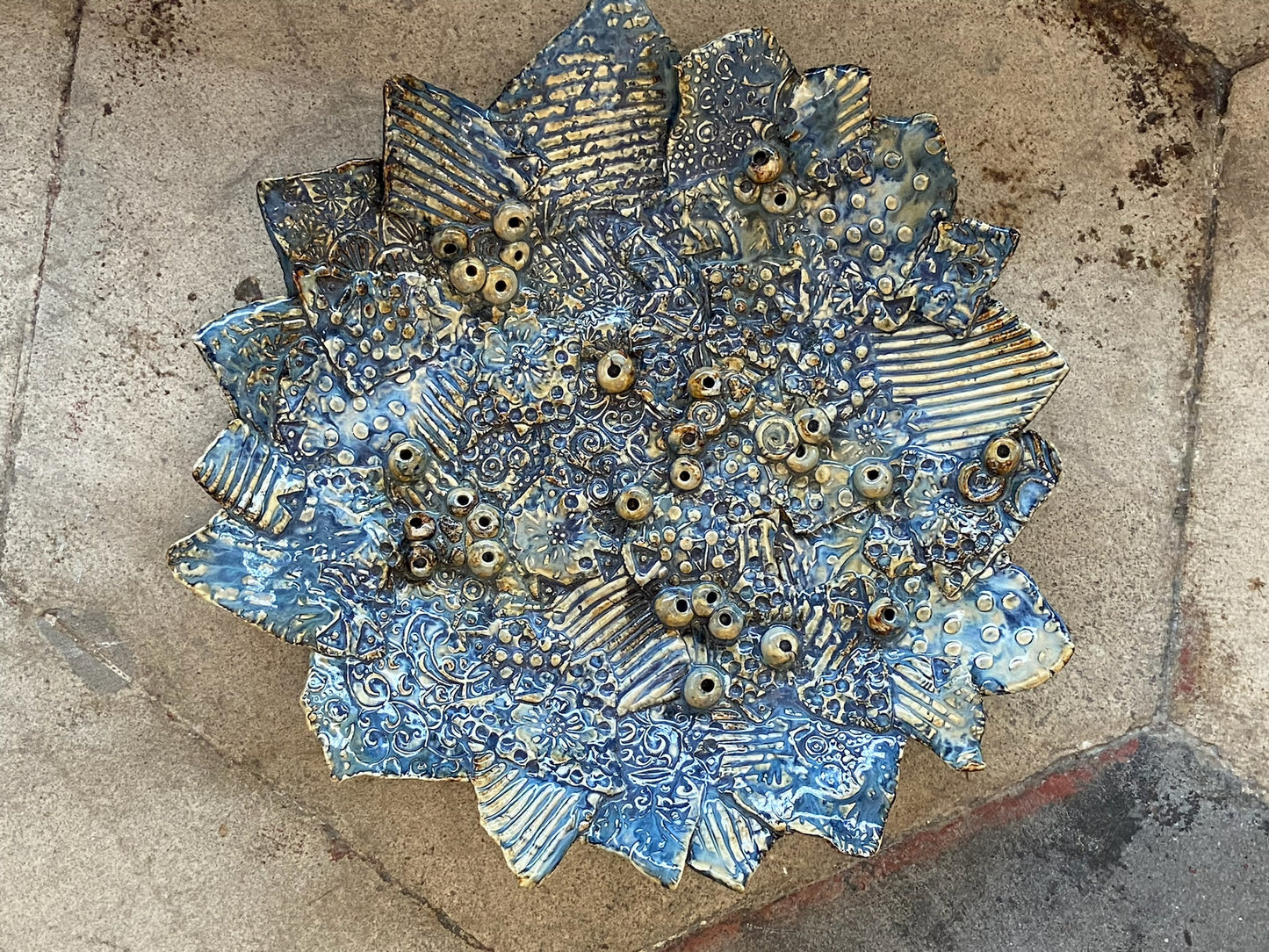 Blue Patchwork Plate