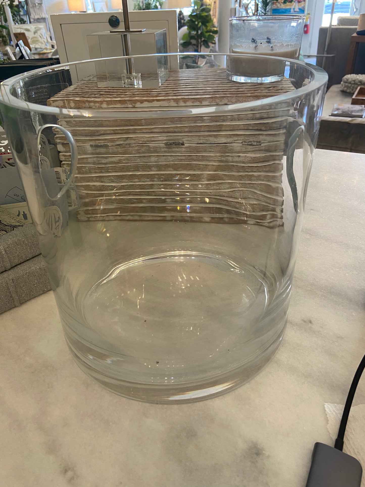 GLASS ROUND ICE BUCKET