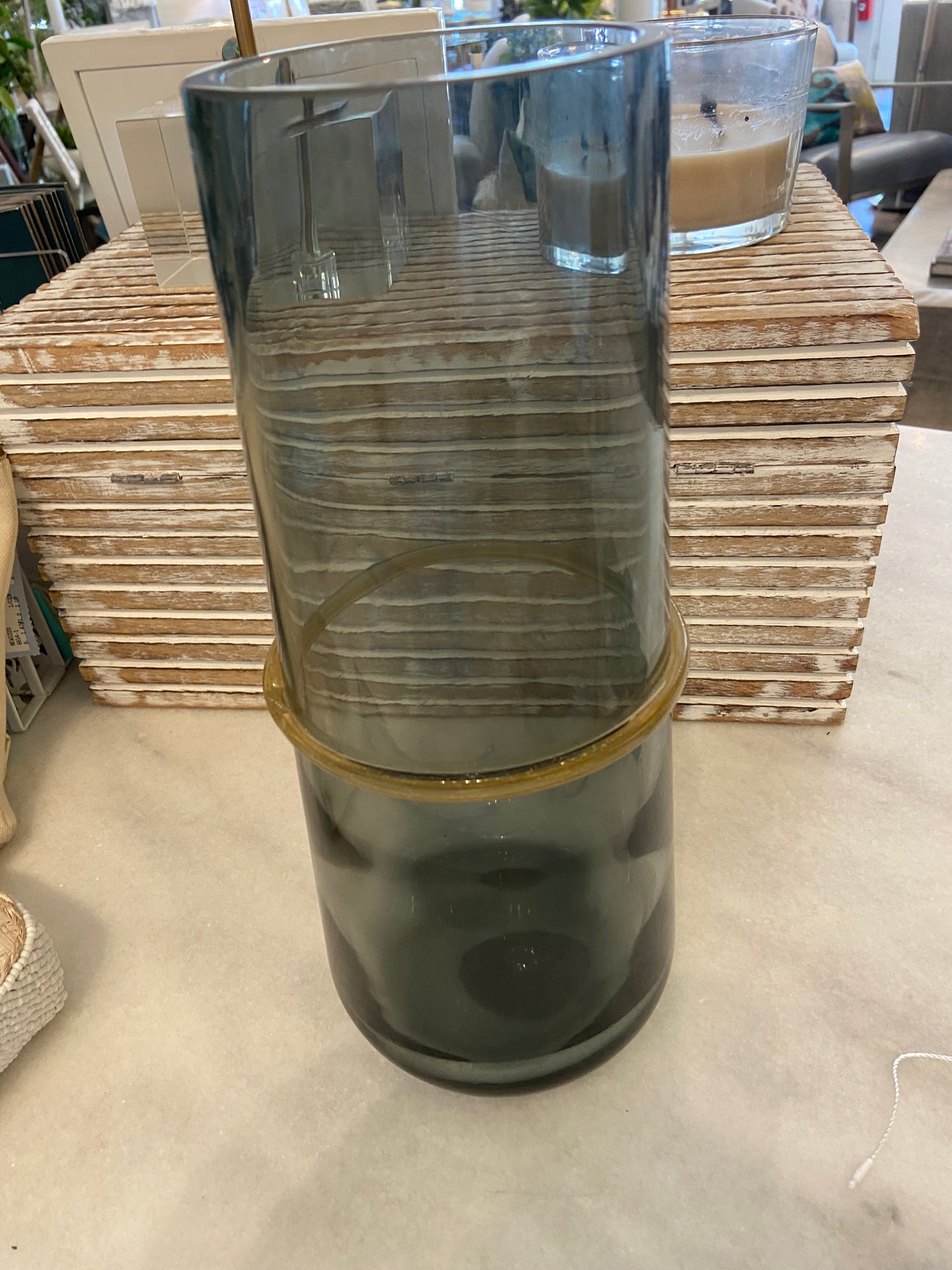 Glass Vase-Gray