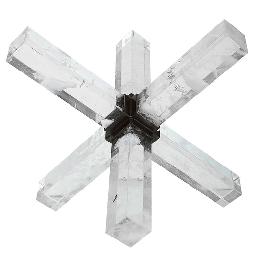Double Cross Sculpture - Faux Quartz Crystal Revelation R17926