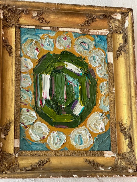 Emerald Flower Oil Painting