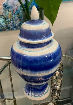 Blue Striped Jar