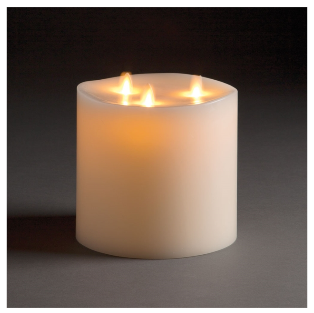 Flameless Tri-Flame Pillar Candle