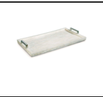 Tray - white bone & nickel