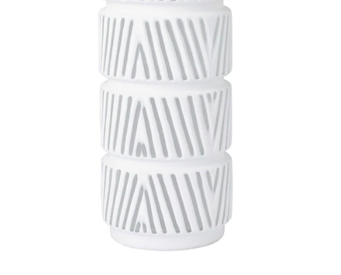 White Herringbone Vase