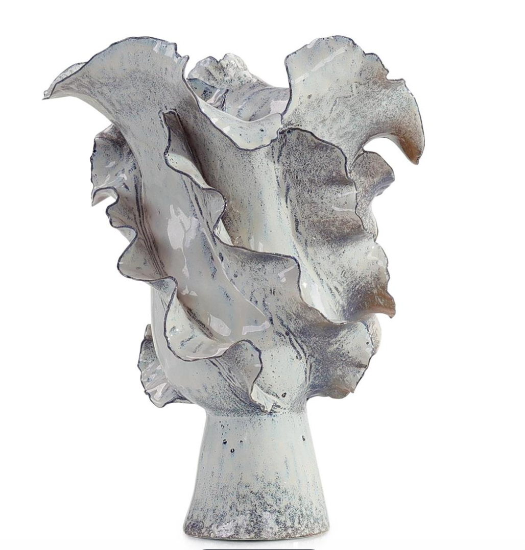 Tall Wave Porcelain Vase