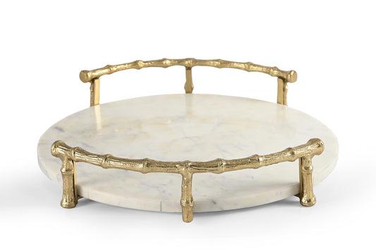 Luna Luxe Marble & Gold Tray