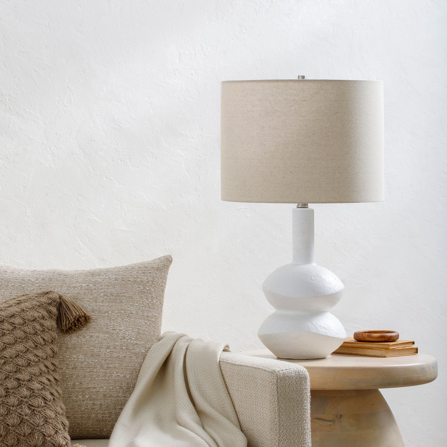 Lila Ivory Textured White Table Lamp