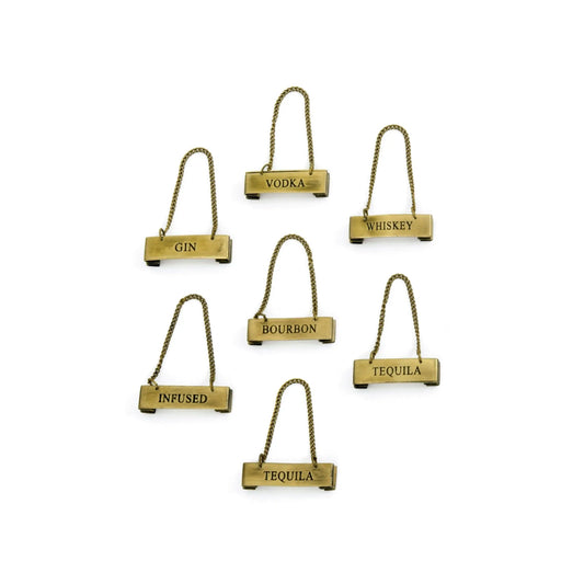 Brass Liquor tags - Set of 6
