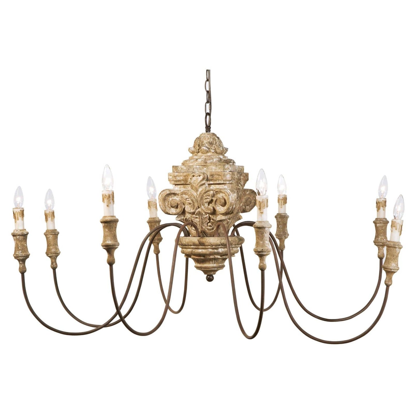 Carved Wood Chandelier