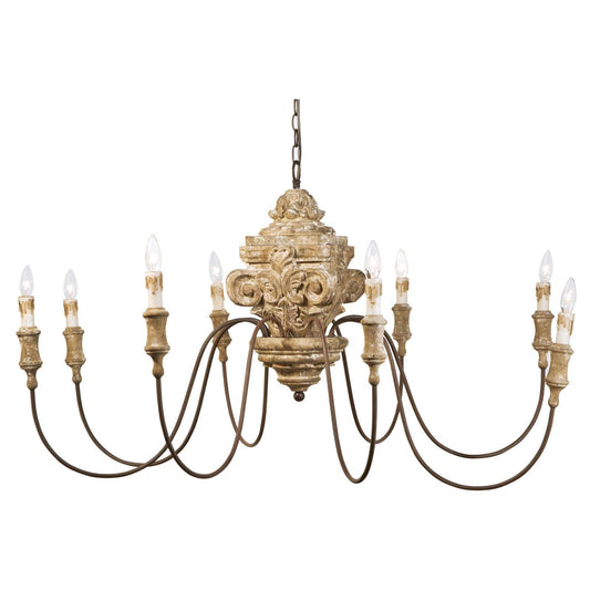 Carved Wood Chandelier
