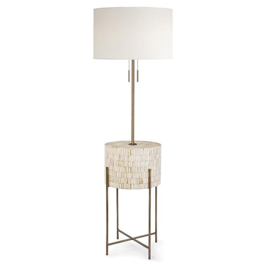 Bone Drum Table with Floor Lamp