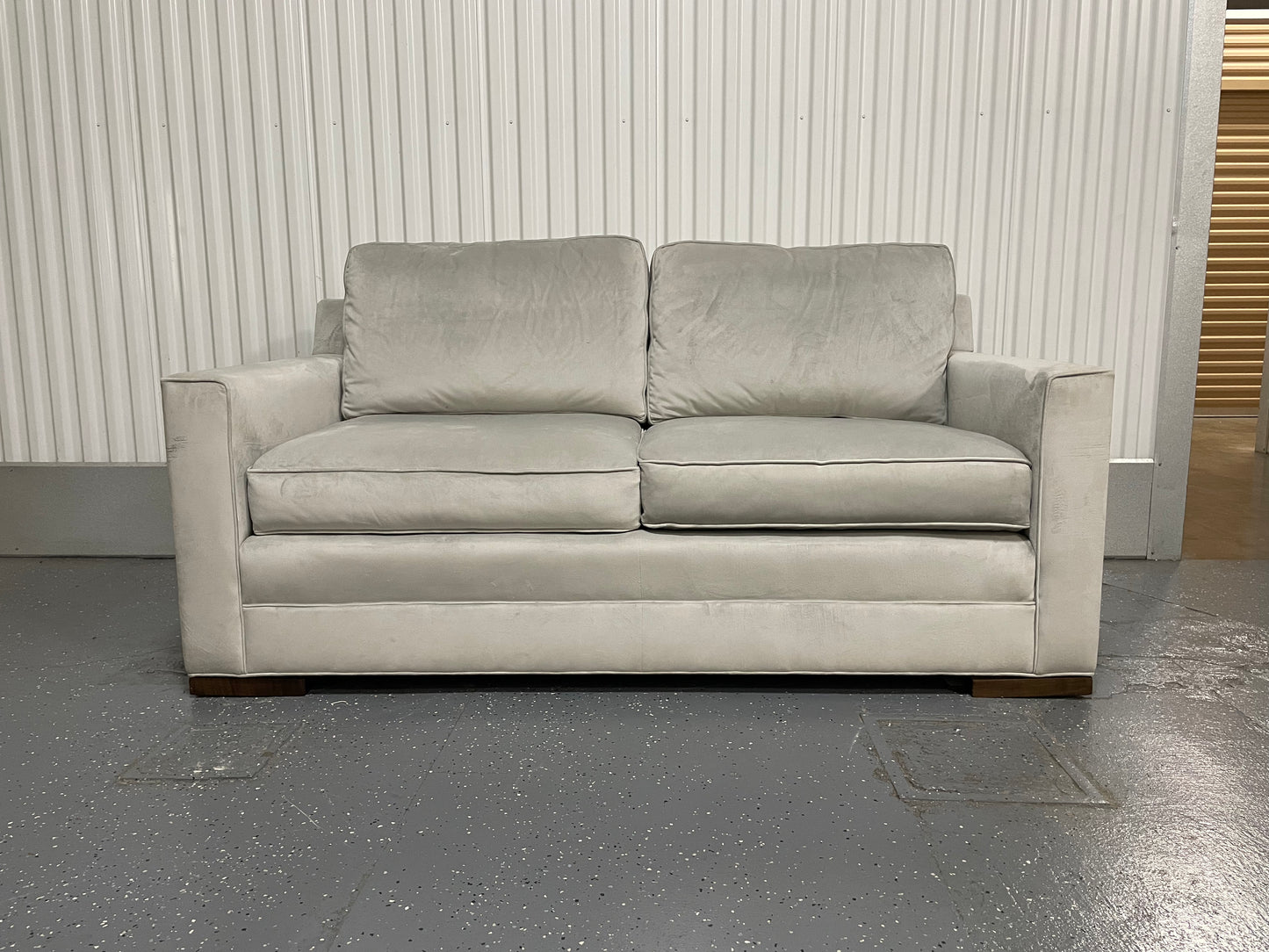 Light Grey Velvet Loveseat