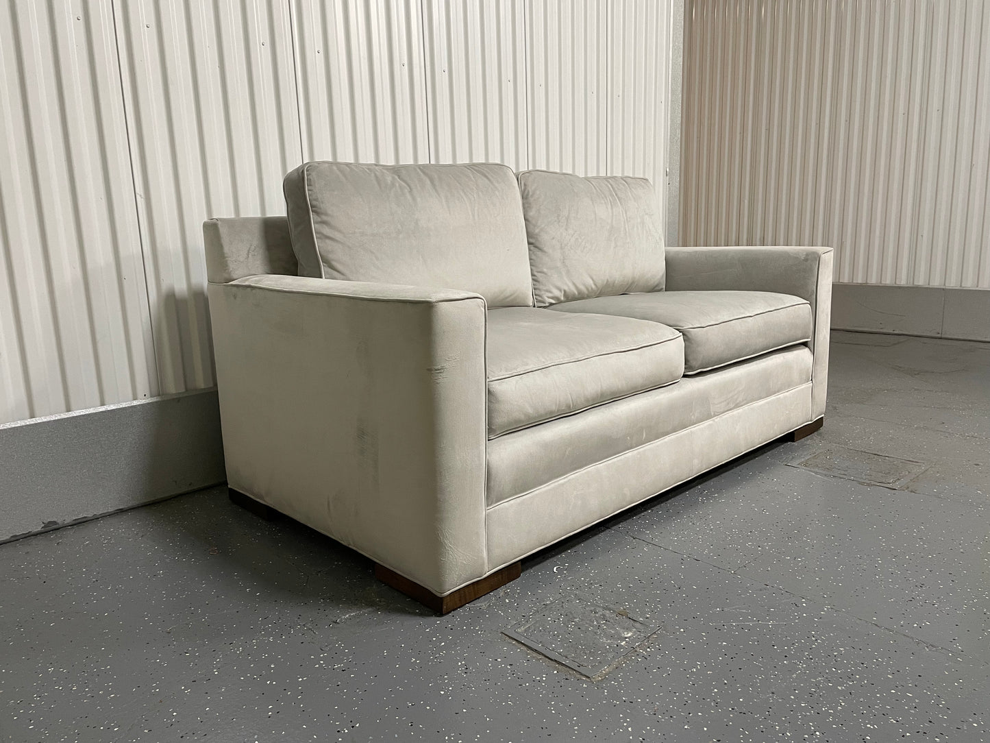 Light Grey Velvet Loveseat