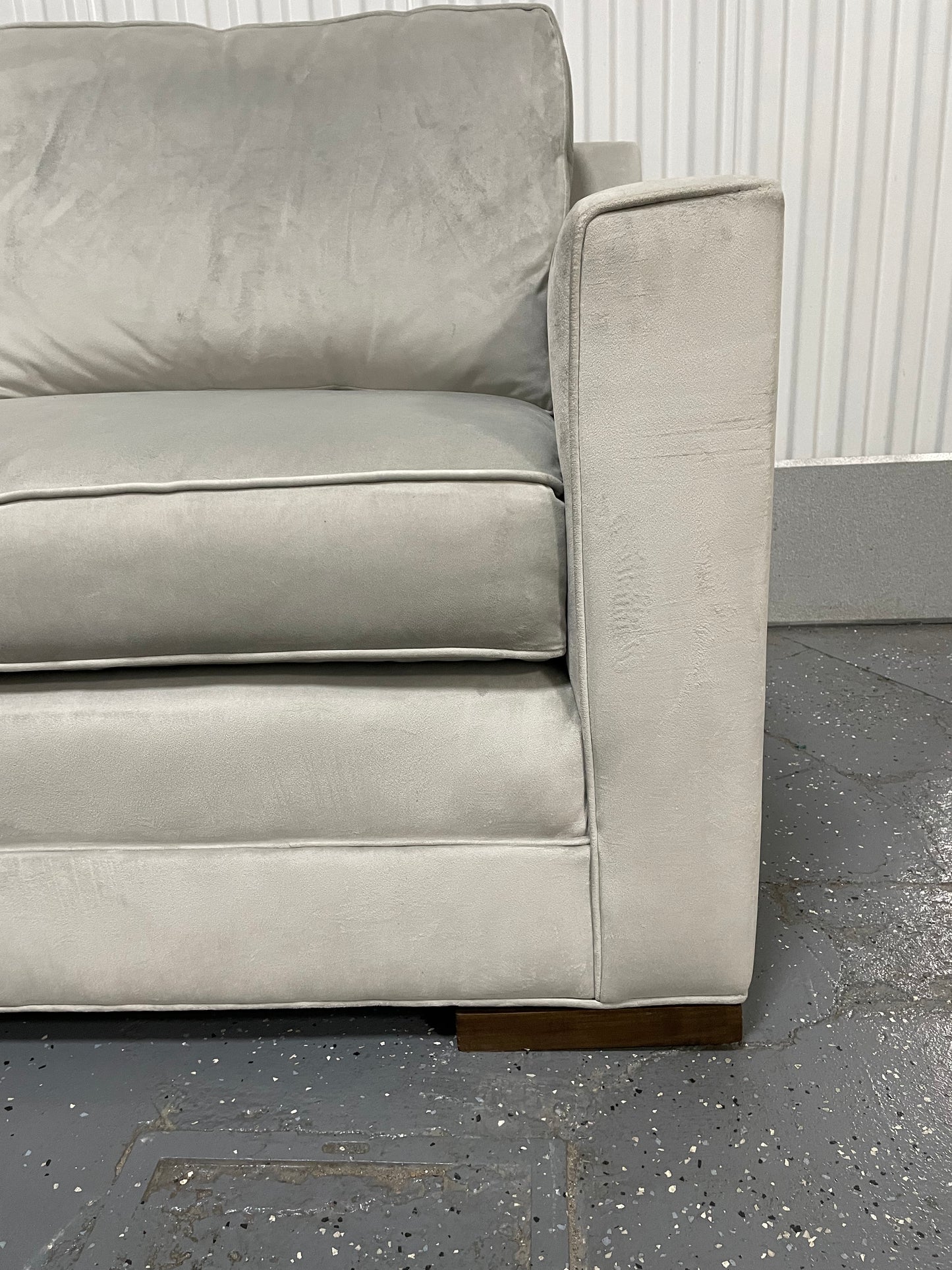 Light Grey Velvet Loveseat