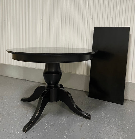 Round Wood Dining Table with Leaf
